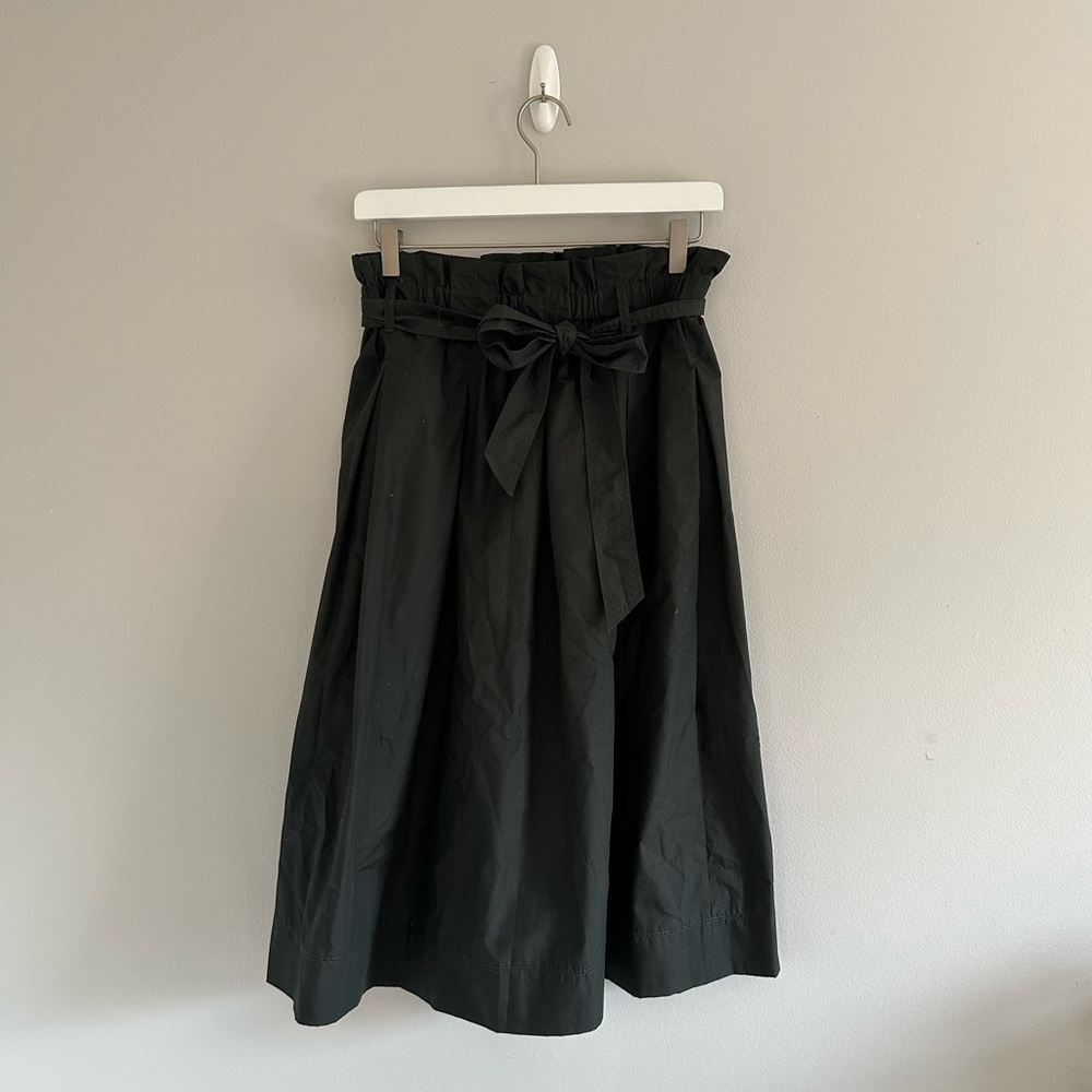 H&M Dark Green Paper Bag Midi Skirt Size 6